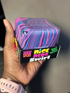 Nee Doh Nice Berg Swirl Squish Toy - Pink & Blue Swirl